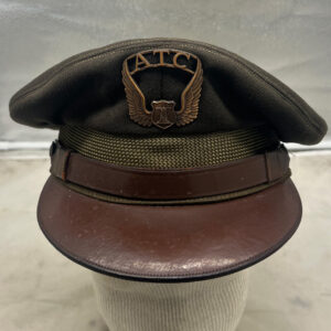 WW2 US Air Transport Command Officer OD Visor Hat Rare