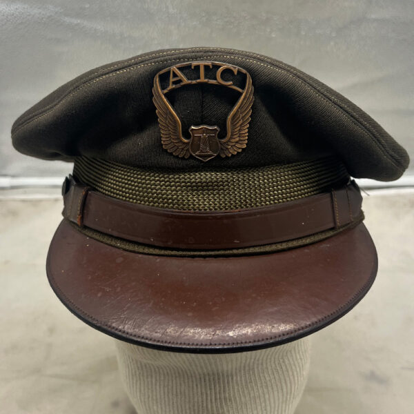 WW2 US Air Transport Command Officer OD Visor Hat Rare