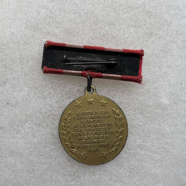WW2 US War Service Boy Scout Waste Paper Campaign Pin - Image 2