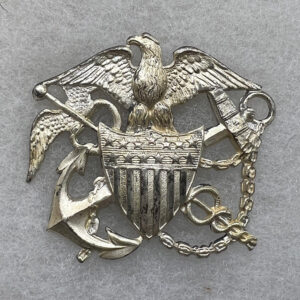 WW2 US Navy Public Health Service Officer Hat Badge Pinback Blackington Sterling