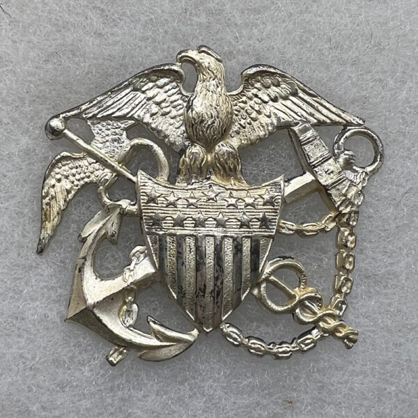 WW2 US Navy Public Health Service Officer Hat Badge Pinback Blackington Sterling