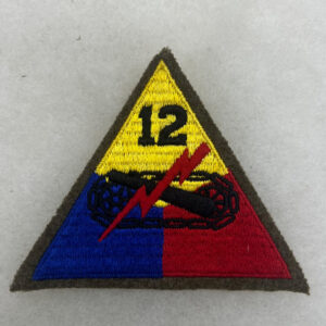 WW2 US Army 12th Armored Division Patch Embroidered On Wool