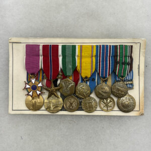WW2 / Korean War US Army Officer Miniature Medal Rack ID'd