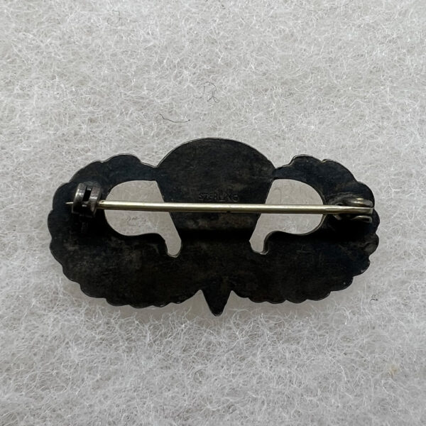 WW2 US Airborne Parachutist Jump Wing Sterling Pinback - Image 2