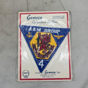 US Navy Anti Submarine Warfare Group 4 Patch On Gemsco Card
