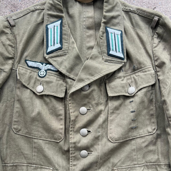 WW2 German Army Officer Mountain Troop Africa Korps M41 Uniform Upgraded To Officer Insignia Applied Post War - Image 2