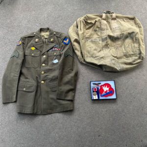 WW2 US 8th Army Air Force 445th Bombardment Group Tail Gunner Uniform Grouping With English Made Squadron Patch ID'D