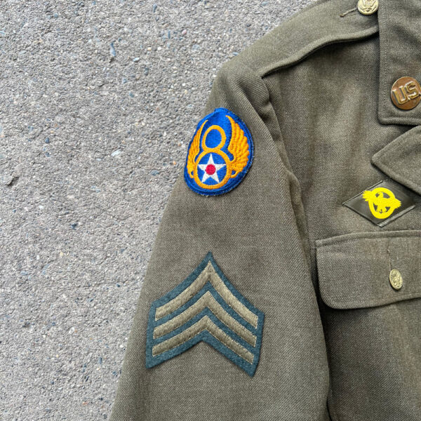 WW2 US 8th Army Air Force 445th Bombardment Group Tail Gunner Uniform Grouping With English Made Squadron Patch ID'D - Image 7