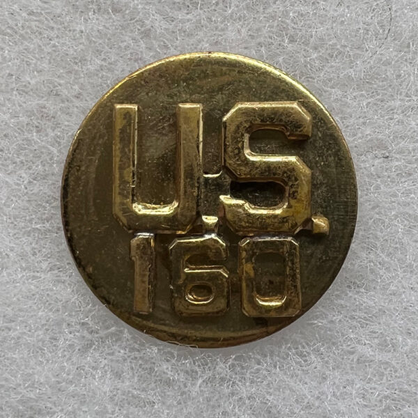 WW2 US Army 160th Regiment Enlisted Collar Disk Screwback
