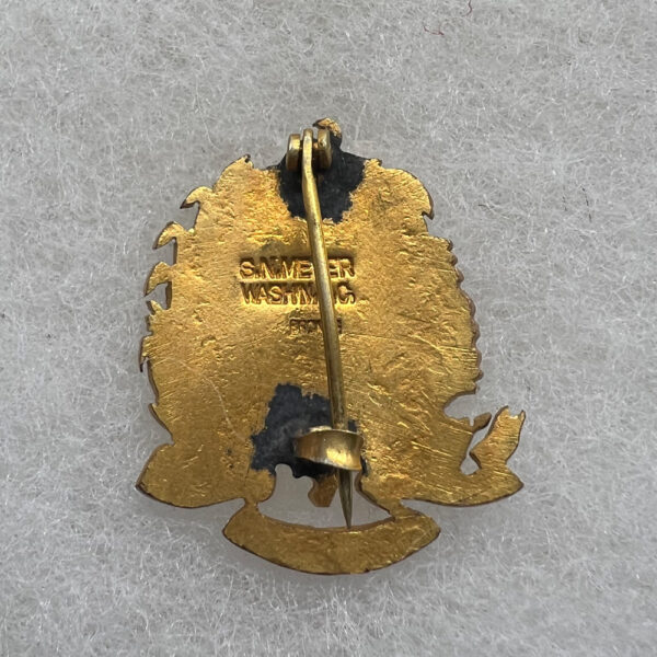 Pre-WW1 Connecticut Guard Collar Insignia Pinback - Image 2