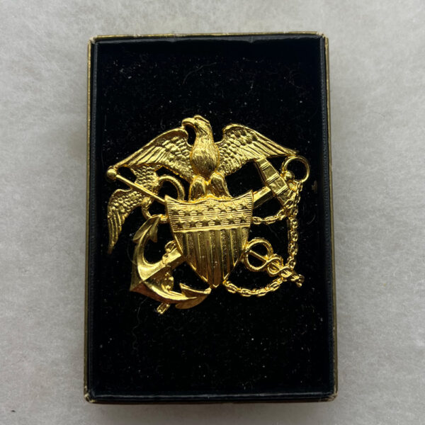 US Navy Public Health Service Officer Hat Badge Boxed
