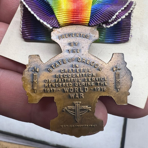 WW1 Oregon Service Medal Named - Image 3