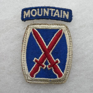 WW2 US Army 10th Mountain Division Patch / Tab Set
