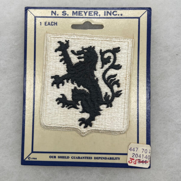US Army 28th Infantry Regiment Pocket Patch On NS Meyer Sales Card
