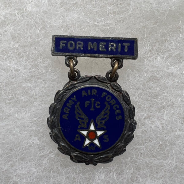 WW2 US Air Warning Service Merit Pin Sterling