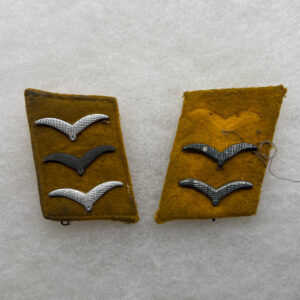 WW2 German Luftwaffe Flight Obergefreiter Collar Tab Set Worn