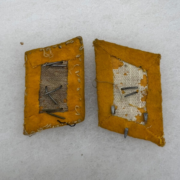 WW2 German Luftwaffe Flight Obergefreiter Collar Tab Set Worn - Image 2