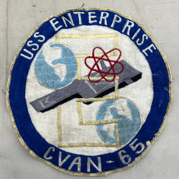 US Navy USS Enterprise CVAN-65 Patch Japanese Made 6 5/8 Inch Worn