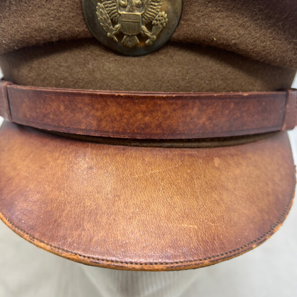 WW2 US Army Enlisted Men's OD Visor Hat English Made Wool - Image 2