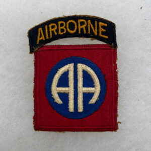 WW2 US Army 82nd Airborne Division Patch With Black / Gold Tab Hand Stitched