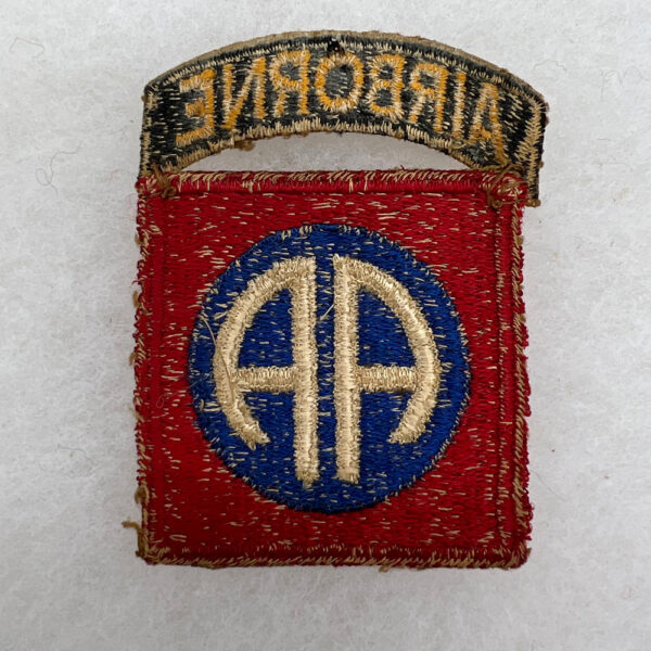 WW2 US Army 82nd Airborne Division Patch With Black / Gold Tab Hand Stitched - Image 2