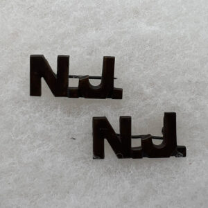 WW1 US Army New Jersey Officer Collar Insignia Set