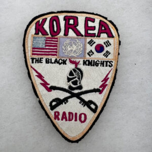 Korean War US Army Black Knights Radio Souvenir Jacket Patch Korean Made