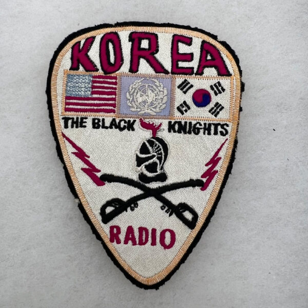 Korean War US Army Black Knights Radio Souvenir Jacket Patch Korean Made