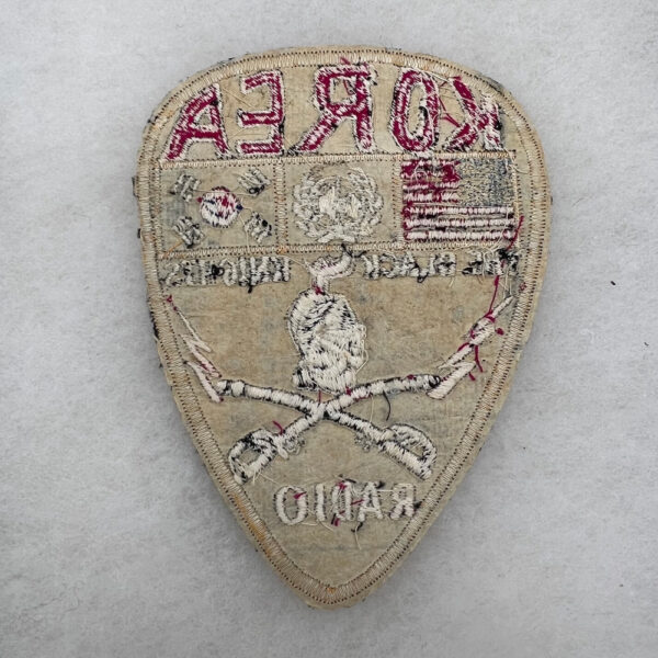 Korean War US Army Black Knights Radio Souvenir Jacket Patch Korean Made - Image 2