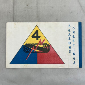 WW2 US Army 4th Armored Division Seasons Greetings Card