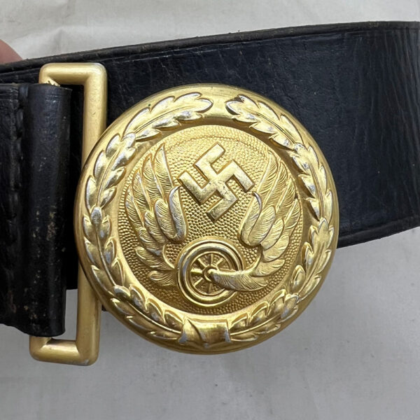 WW2 German Reichsbahn Leader's Belt and Buckle DRGM 40 Assmann - Image 2