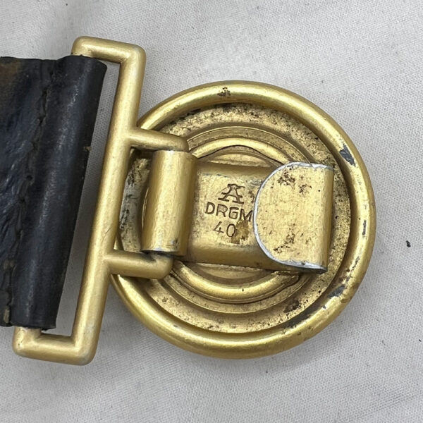 WW2 German Reichsbahn Leader's Belt and Buckle DRGM 40 Assmann - Image 3