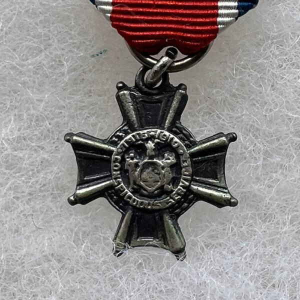 New York Conspicuous Service Cross Medal Miniature Sterling - Image 2