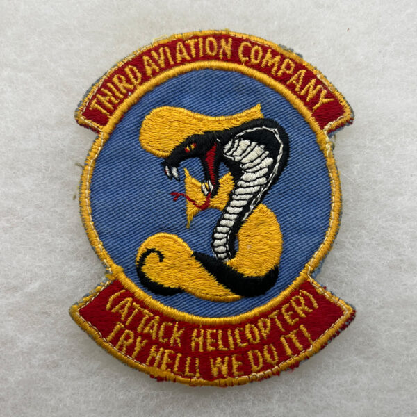 US Army 3rd Aviation Company Attack Helicopter Pocket Patch