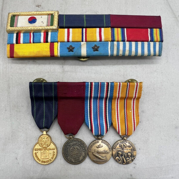 WW2 / Korean War US Navy Ribbon Bar Rack / Miniature Medal Grouping - Image 3