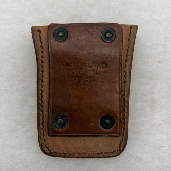 Pre-WW1 US Army Eagle Snap Leather Ammo Pouch 1915 Rock Island Arsenal - Image 2
