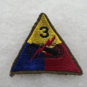 WW2 US Army 3rd Armored Division Patch Embroidered On Wool
