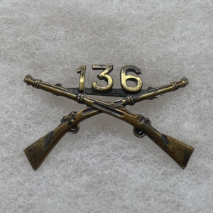 WW1 US Army 136th Infantry Regiment Officer Collar Insignia