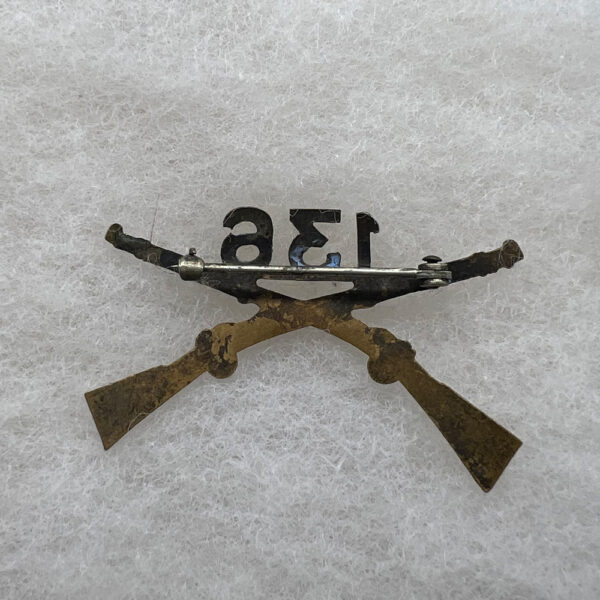 WW1 US Army 136th Infantry Regiment Officer Collar Insignia - Image 2