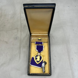 WW2 US Purple Heart Medal Boxed With Shrapnel Piece