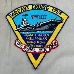 US Navy Far East Cruise 1966 7th Fleet USS Coral Sea Patch Japanese Made