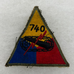 WW2 US Army 740th Tank Battalion Daredevil Armored Triangle Patch Scarce