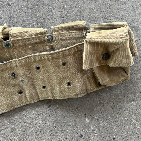 WW1 US Army Medical Web Belt 1918 Mills Eagle Snap Marked To Cavalry Unit - Image 3