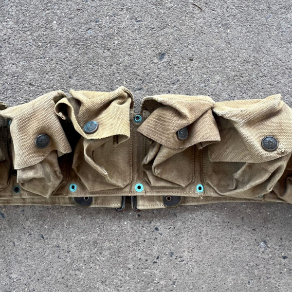 WW1 US Army Medical Web Belt 1918 Mills Eagle Snap Marked To Cavalry Unit - Image 6
