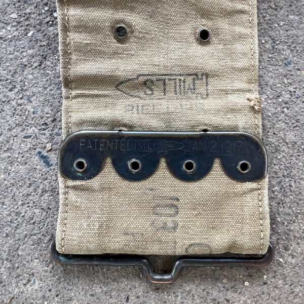 WW1 US Army Medical Web Belt 1918 Mills Eagle Snap Marked To Cavalry Unit - Image 8