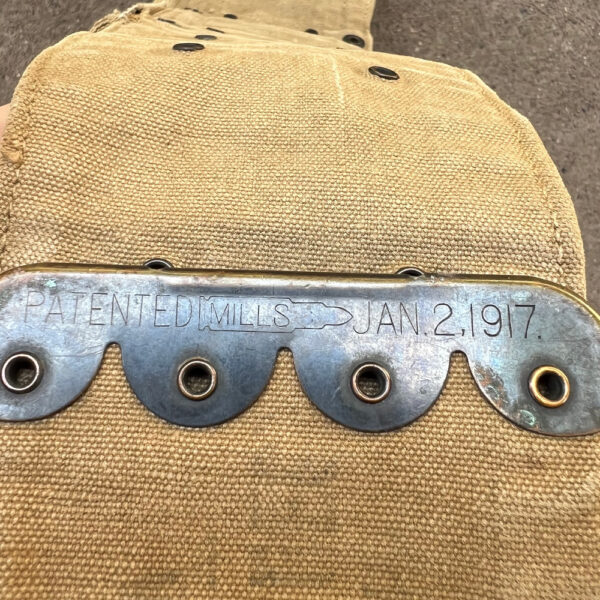 WW1 US Army Medical Web Belt 1918 Mills Eagle Snap Marked To Cavalry Unit - Image 10
