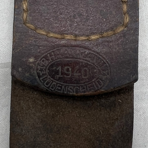 WW2 German Kriegsmarine Belt Buckle With Leather Tab B. Haarmann Ludenscheid Rare - Image 3
