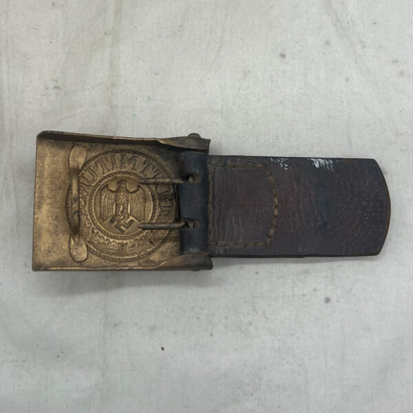 WW2 German Kriegsmarine Belt Buckle With Leather Tab B. Haarmann Ludenscheid Rare - Image 4