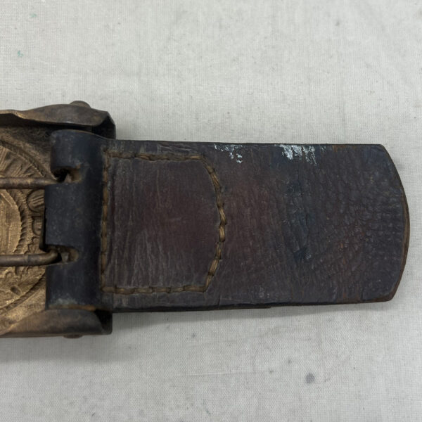 WW2 German Kriegsmarine Belt Buckle With Leather Tab B. Haarmann Ludenscheid Rare - Image 5