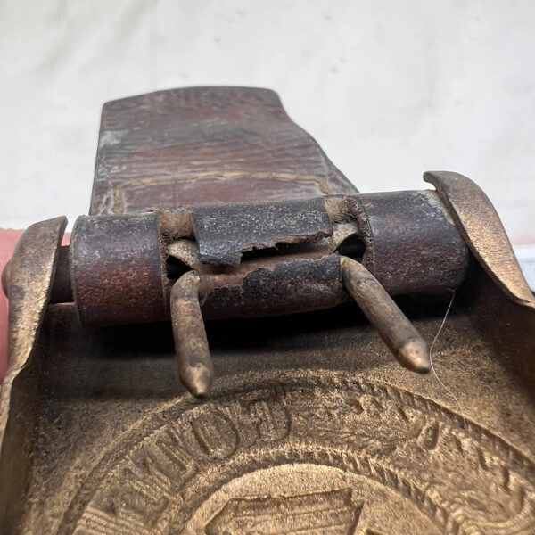 WW2 German Kriegsmarine Belt Buckle With Leather Tab B. Haarmann Ludenscheid Rare - Image 7